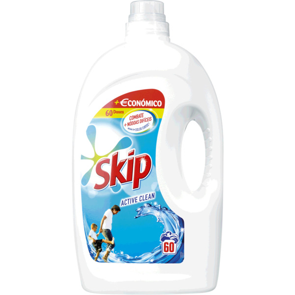 Skip Active Clean Detergente para a Máquina da Roupa Diluído embalagem 60 dosesEl Corte Inglés