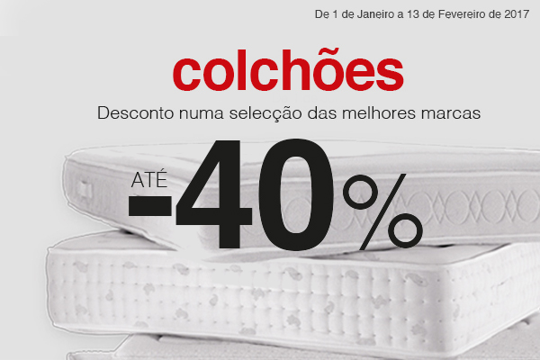 até 40% de desconto em colchoes